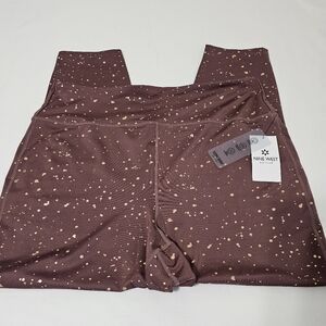 Nine West Brown and Gold Leggings with Stretchy Fit Women's 3x Polyester Spandex